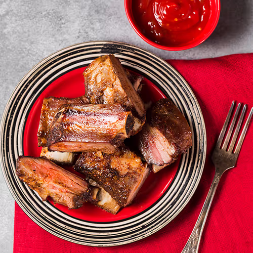 Barbecue glazed ribs